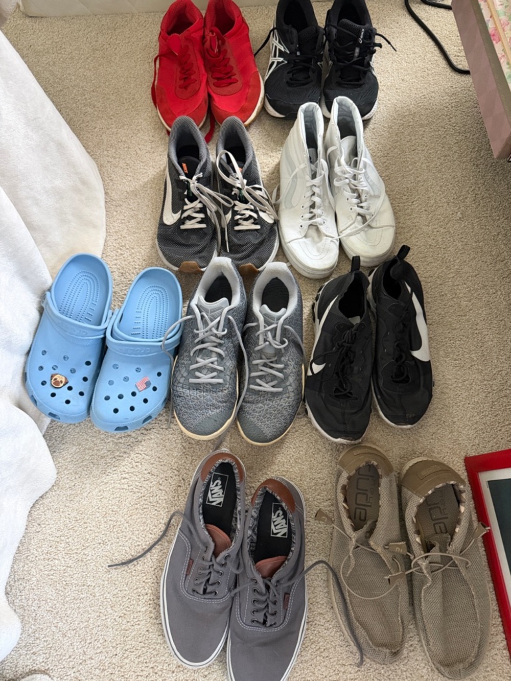 Lot of Men’s shoes size 10.5 Sneakers plus crocs and hey dudes